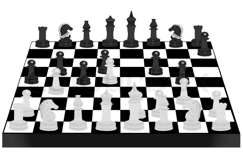 800x530 Vector Illustration Of Chess Desk Under The White Background