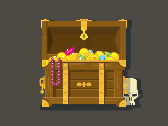 700x525 Treasure Chest Flat Illustration
