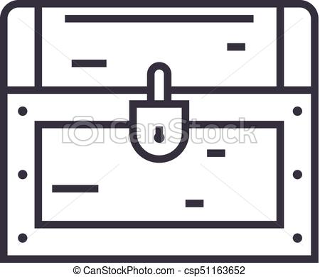 450x390 Dower Chest Vector Line Icon, Sign, Illustration On... Clipart