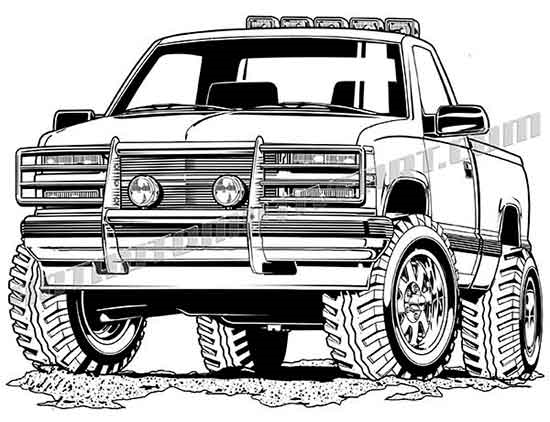 550x422 92 Chevy 4x4 Vector Clipart, Buy Two Images Get One Image Free