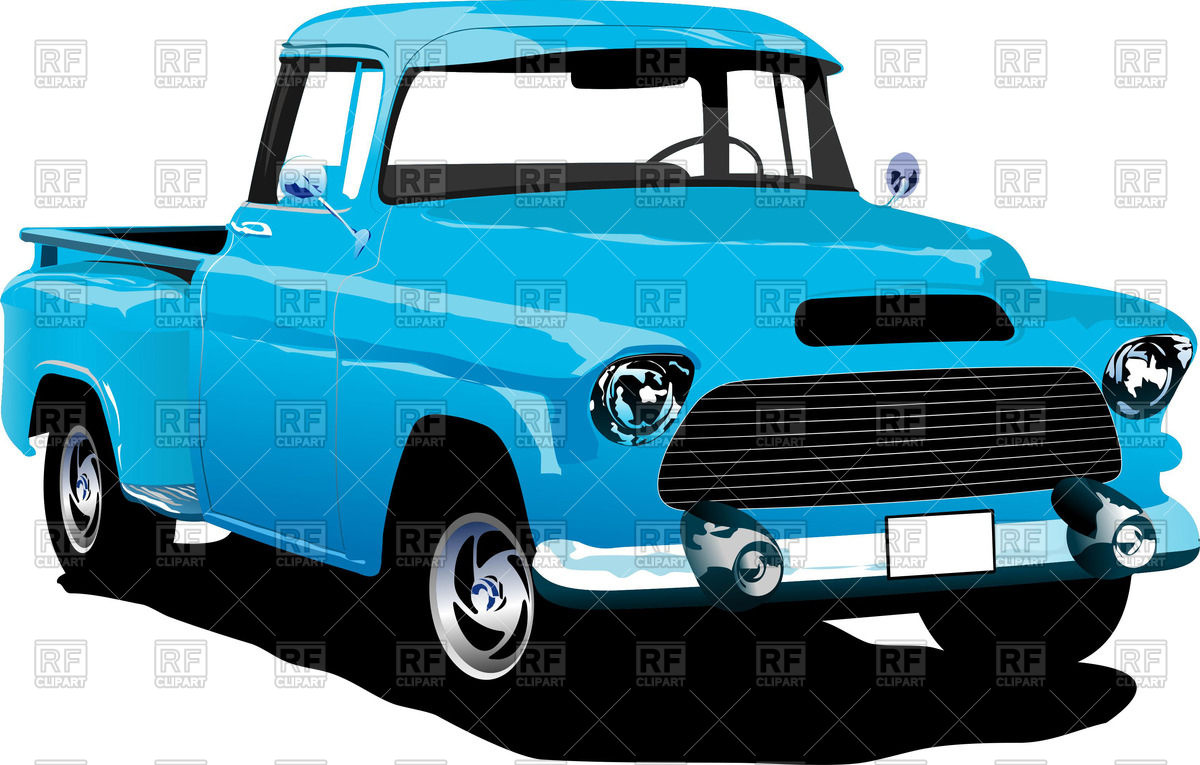 1200x765 Old American Blue Pick Up Truck Vector Image Vector Artwork Of