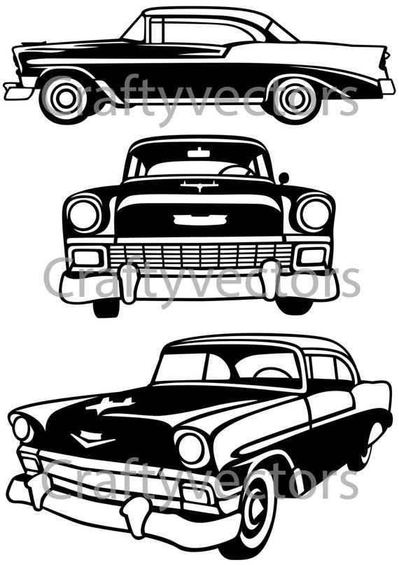 570x807 Chevrolet Bel Air 1956 Vector File Etsy
