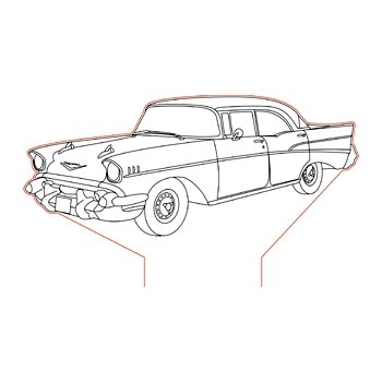 350x350 Chevy 57 3d Illusion Lamp Plan Vector File For Cnc