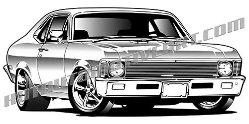 500x250 1969 Chevy Nova Vector Clip Art, Buy Two Images, Get One Image Free