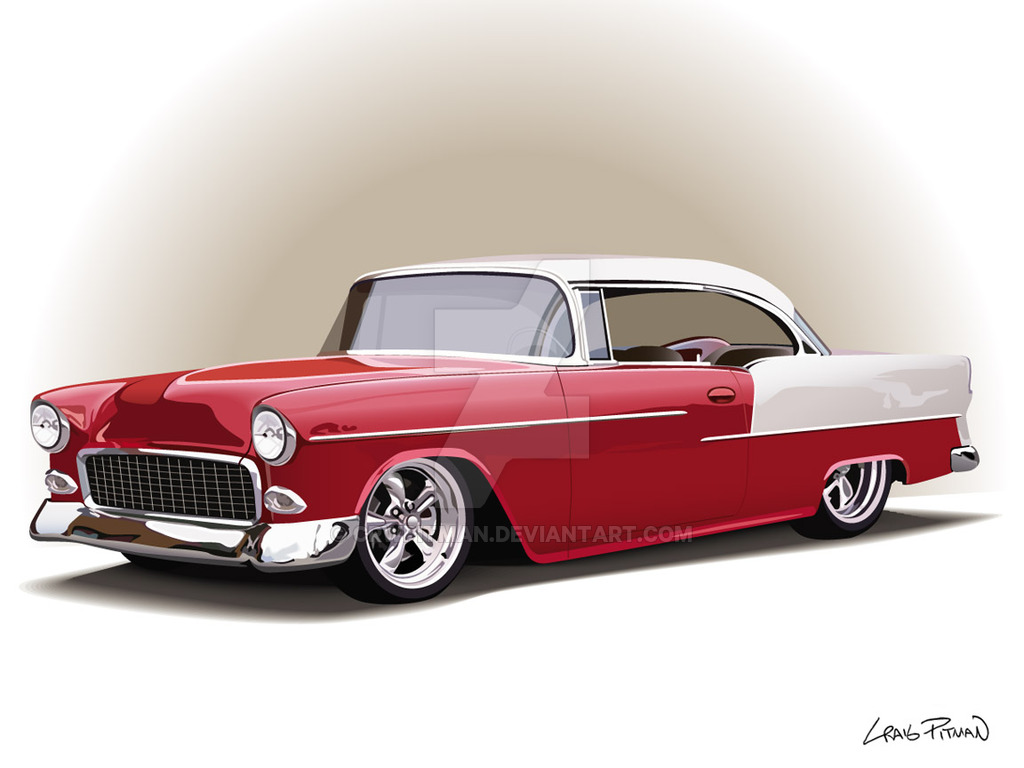 1024x768 55 Chevy Vector By Crwpitman