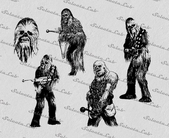 570x466 Digital Svg Png Chewbacca Star Wars Inspired Clipart Etsy