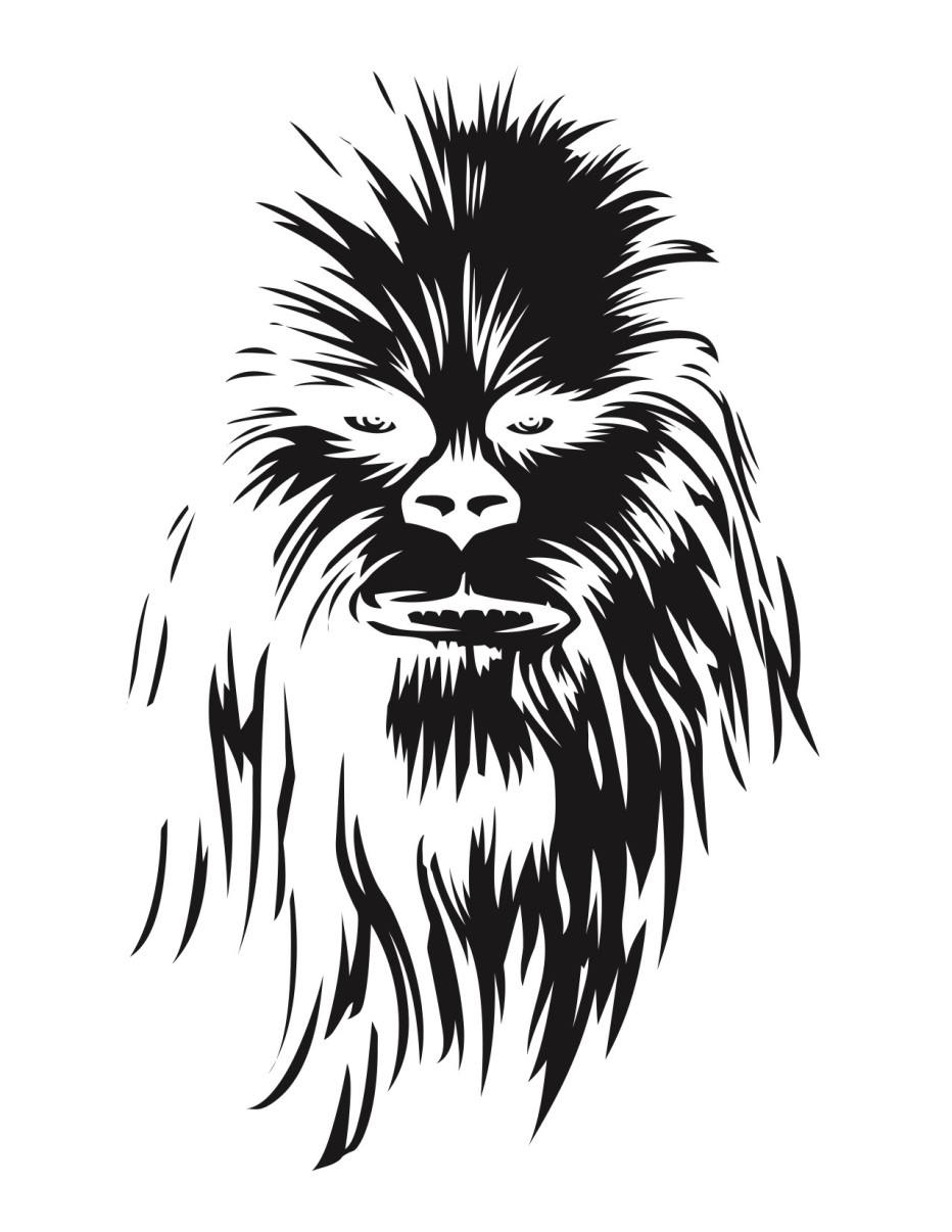 932x1206 Star Wars Chewbacca Stencil Pumpkin Carving Futbolka