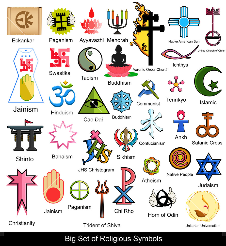 918x1000 Collection Of Religious Symbols Vector Illustration Royalty Free