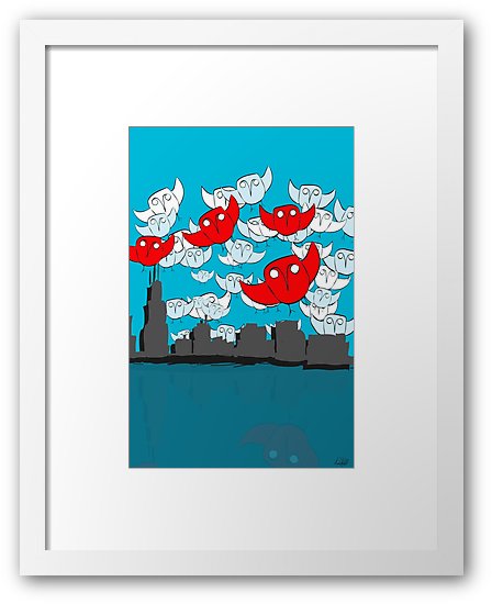 448x550 Owl Storm Vector Illustration Chicago Flag Edition