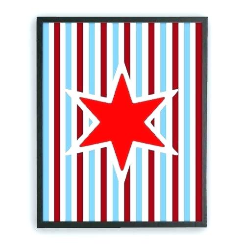 500x500 Chicago Flag Art Black Skyline Wall Vector