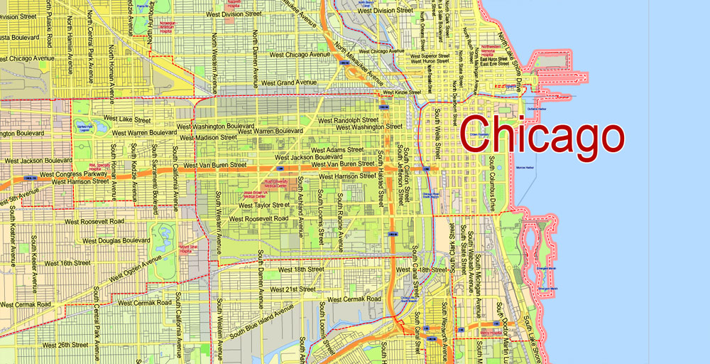 Chicago Map Vector at GetDrawings | Free download