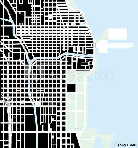 466x500 Urban Vector City Map Of Chicago, Usa
