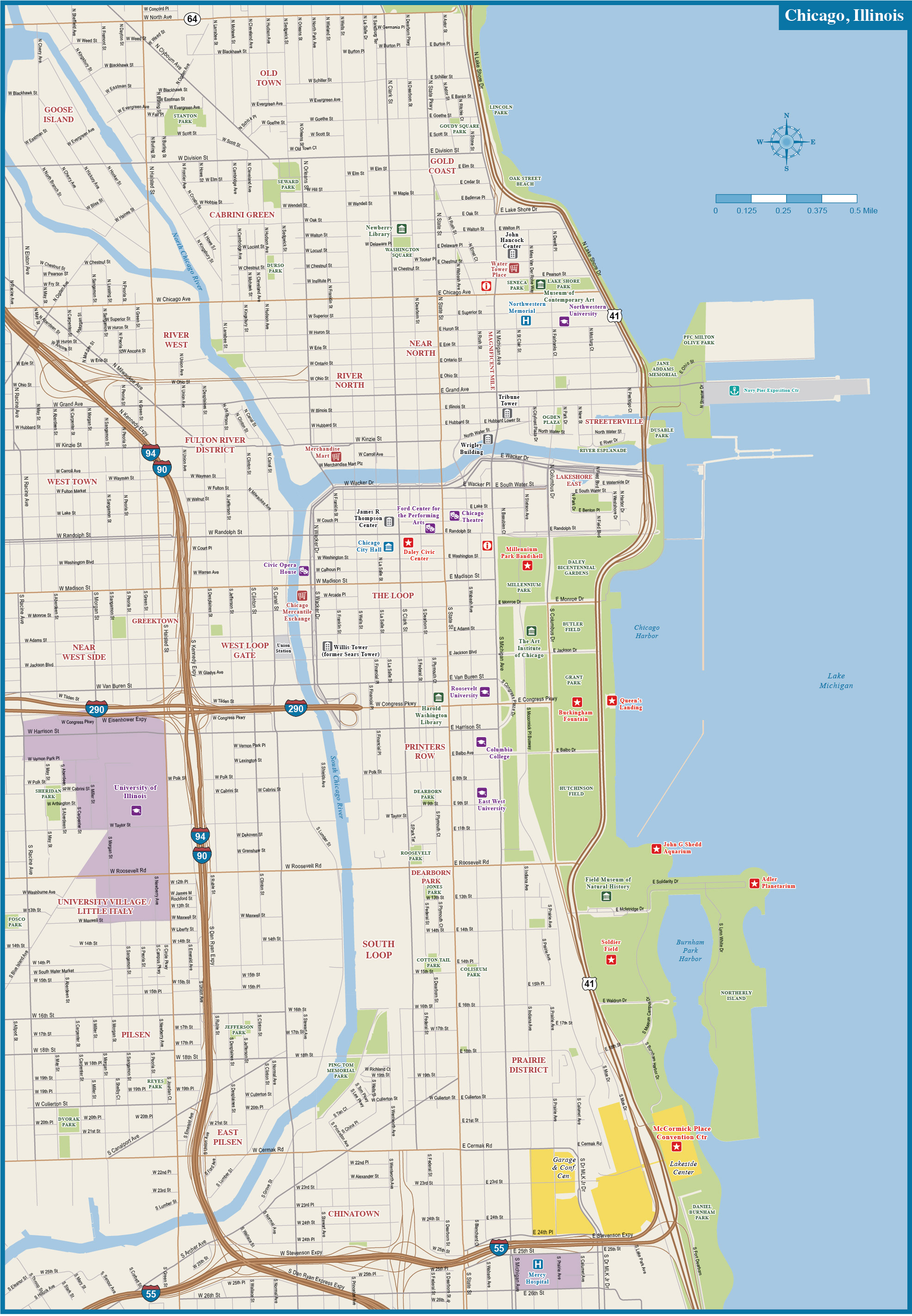 Chicago Map Vector at GetDrawings | Free download