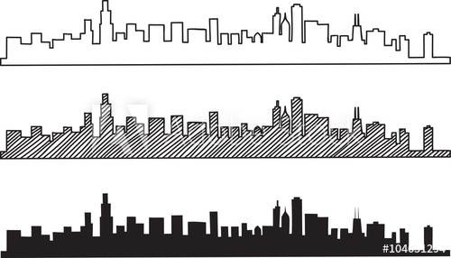 500x286 Free Hand Sketch Of Chicago Skyline. Vector Illustration Eps 10