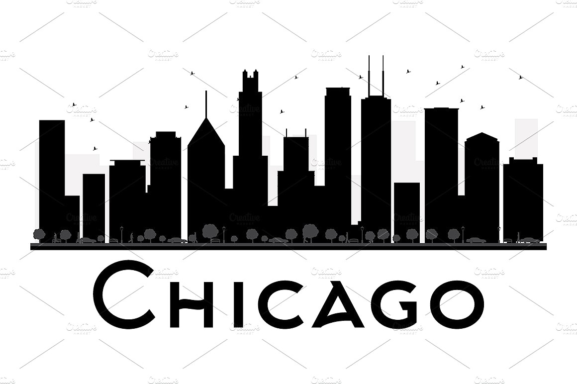 1160x772 83651184 Chicago Skyline Vector Art City Design 19 Silhouette