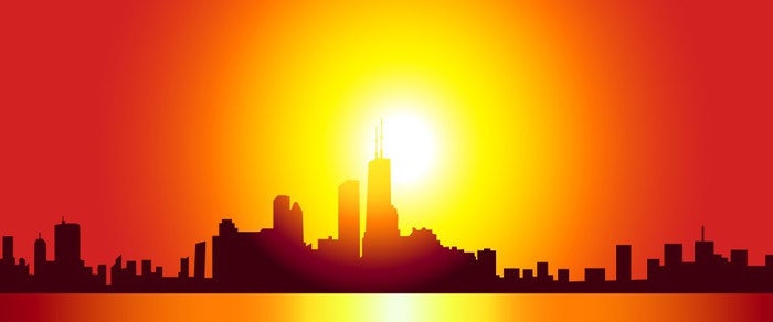 700x292 Chicago Skyline Vector Wall Mural We Live To Change