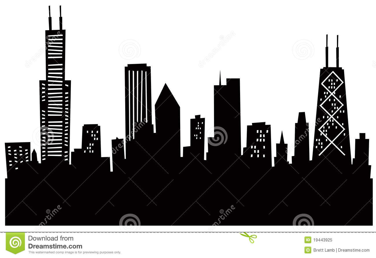 1300x890 Chicago Skyline Vector Clipart