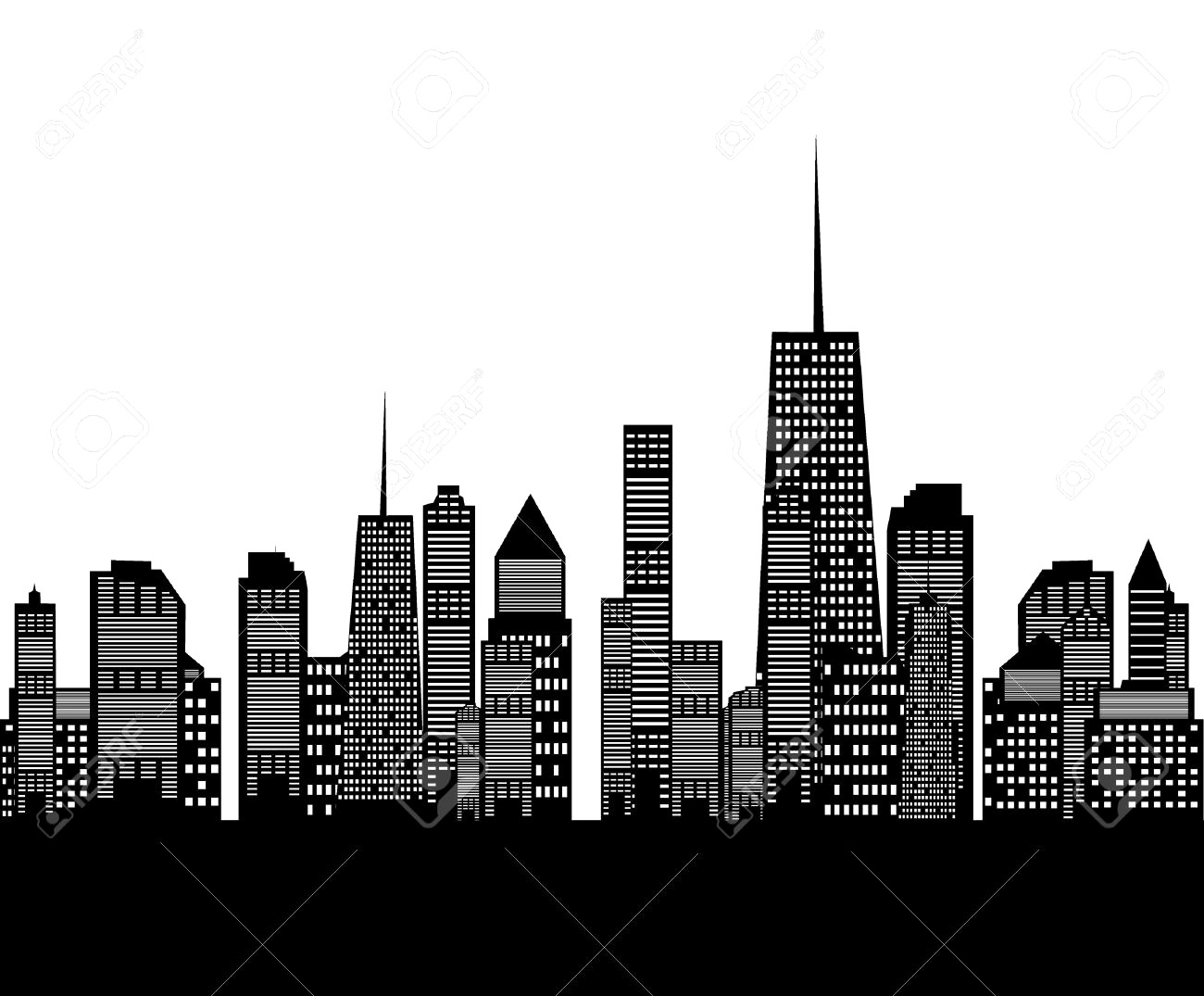 1300x1075 Illustration Of Cities Silhouette Royalty Free Cliparts Vectors