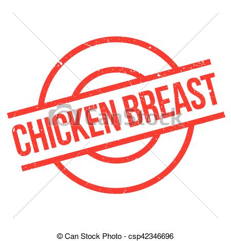 450x470 Chicken Breast Rubber Stamp. Grunge Design With Dust Scratches