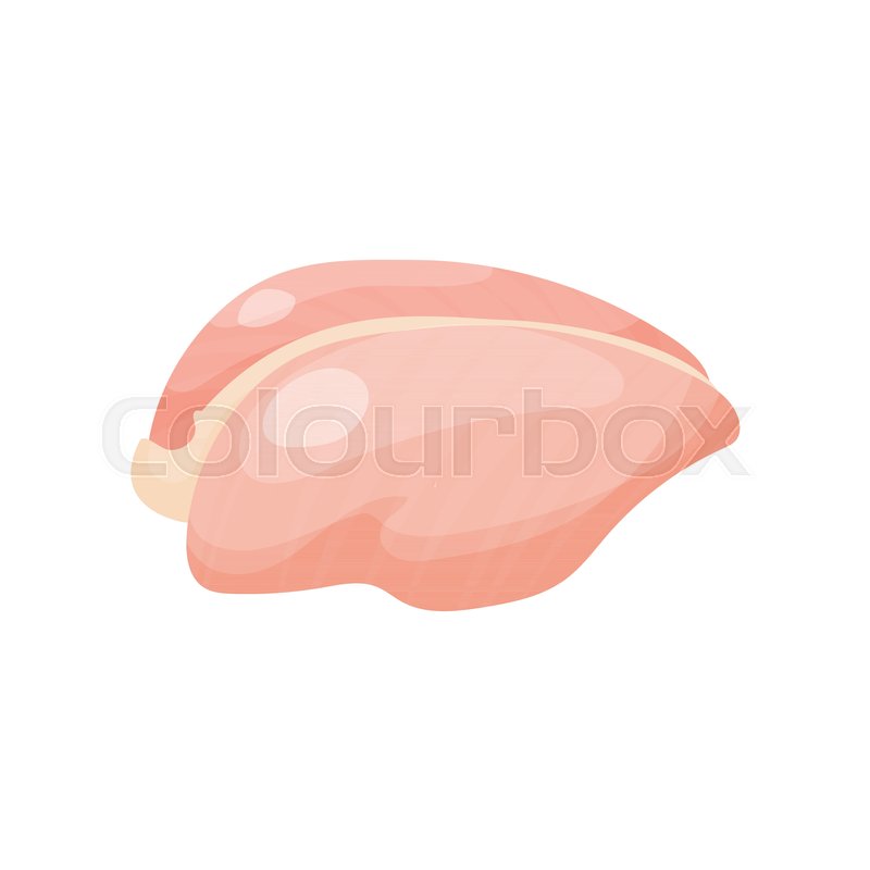 800x800 Raw Chicken Breast, Part Of Chicken Carcass Vector Illustration