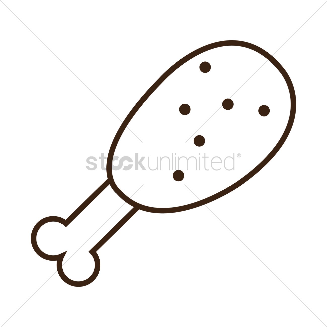 1300x1300 Chicken Drumstick Vector Image