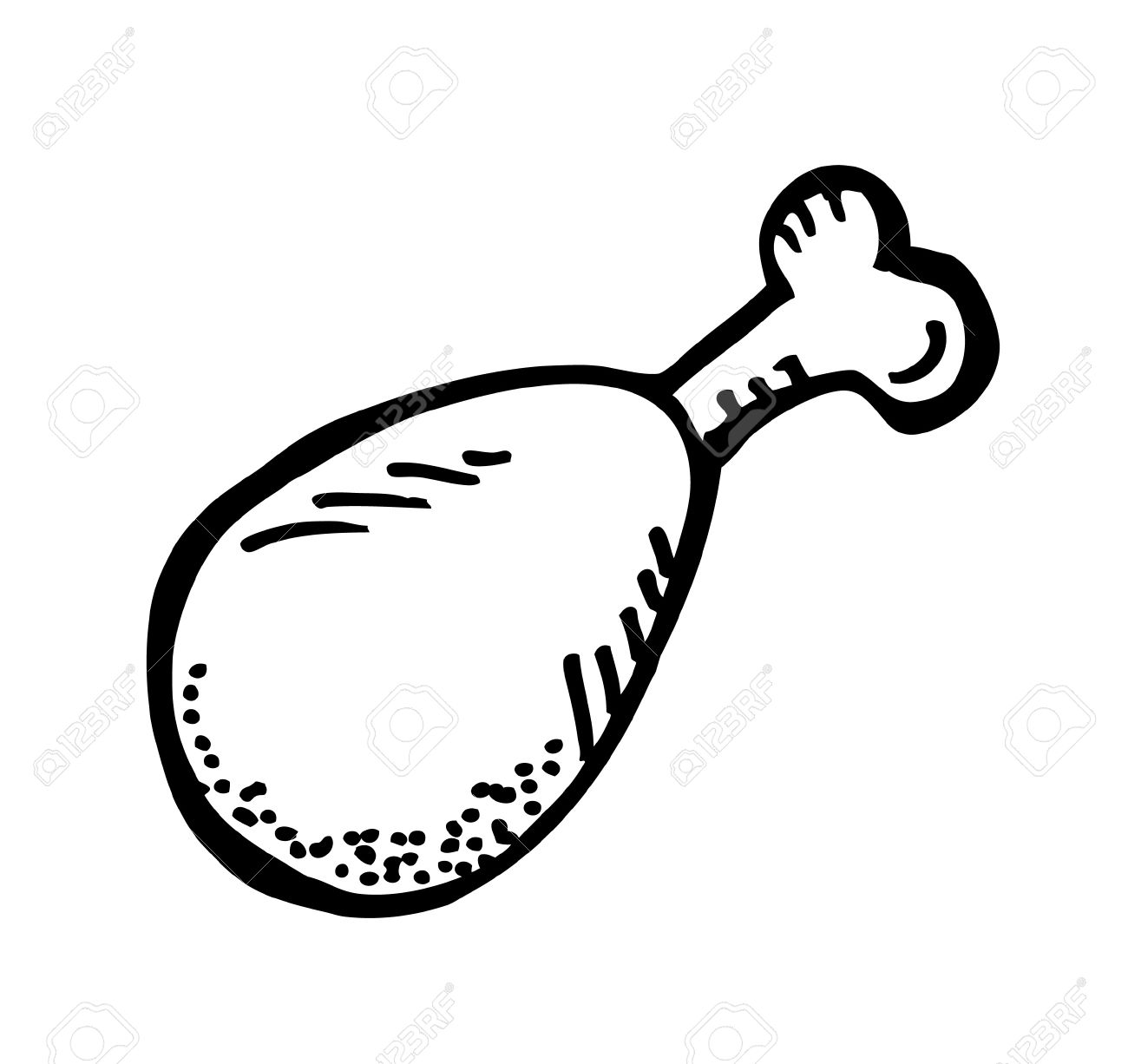 1300x1226 Collection Of Chicken Leg Piece Drawing High Quality, Free