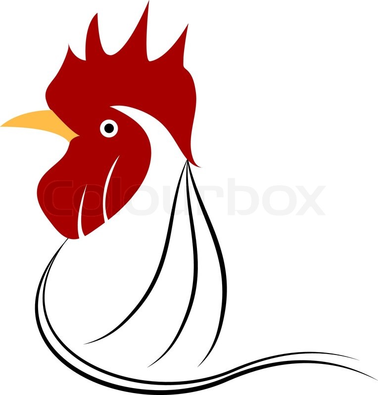 764x800 Chicken Head Grunge Icon. Vector Illustration Stock Vector