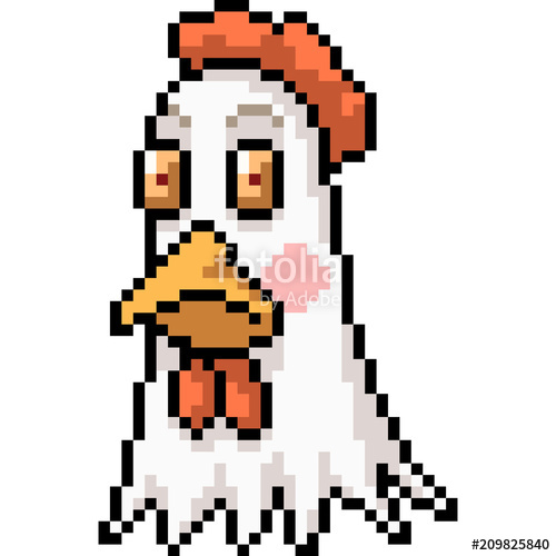 500x500 Vector Pixel Art Chicken Head Stock Image And Royalty Free Vector
