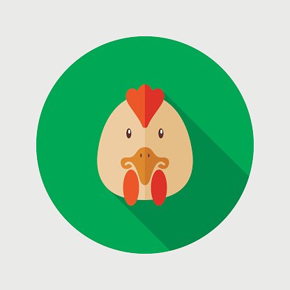 416x416 Chicken Flat Animal Head Vector Illustration Premium Clipart