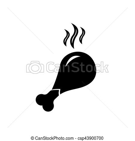 450x468 Chicken Leg. Icon. Vector Illustration.