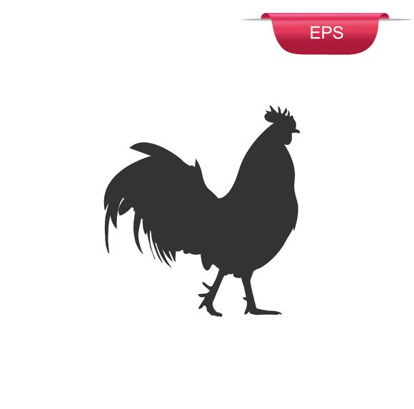 580x573 Rooster Icon, Chicken, Vector By @graphicsauthor Graphics