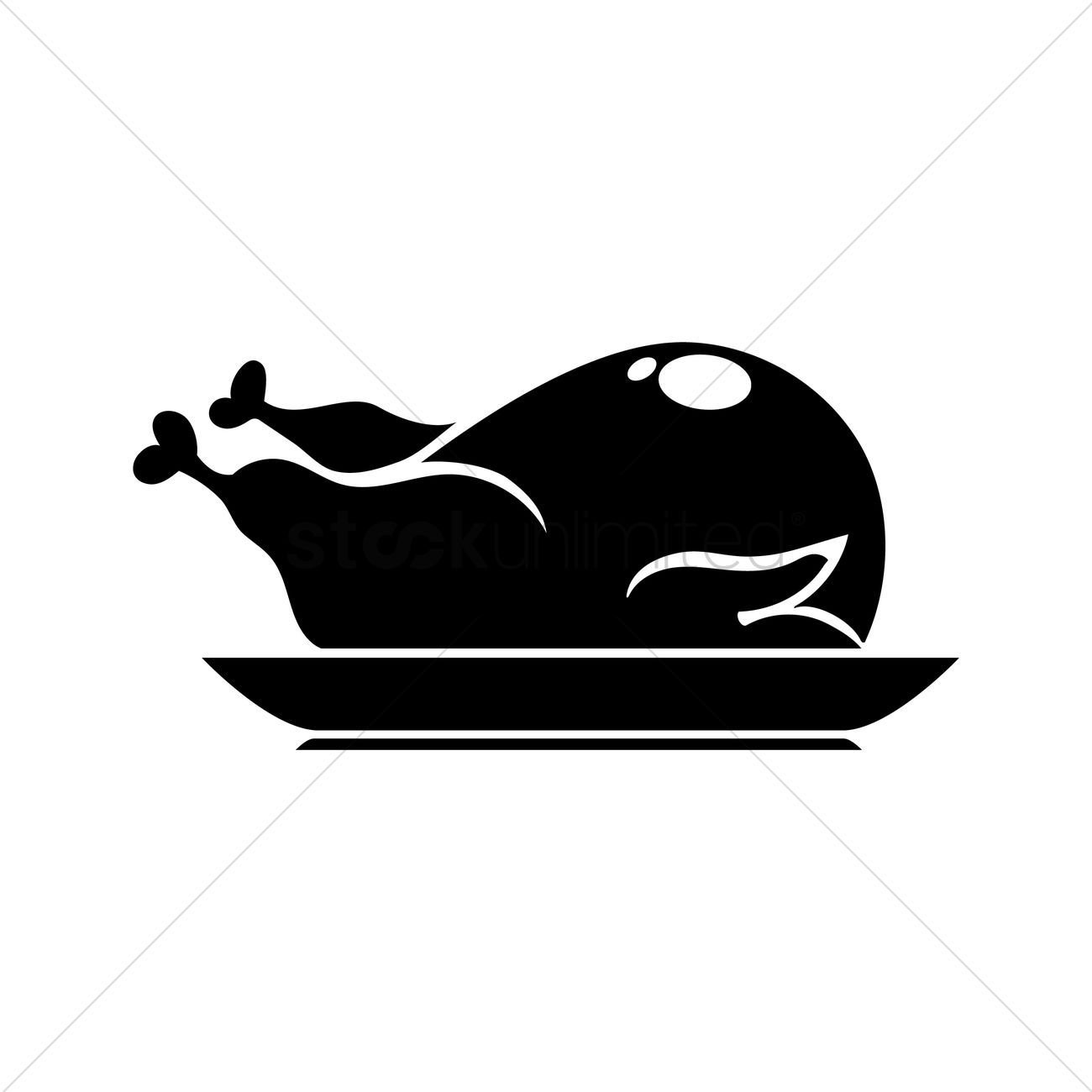 1300x1300 Whole Chicken Icon Vector Image