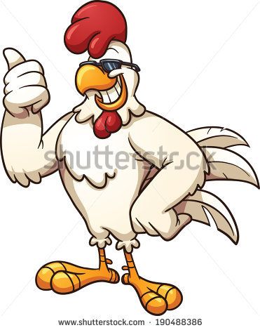 371x470 Cool Cartoon Chicken. Vector Clip Art Illustration With Simple