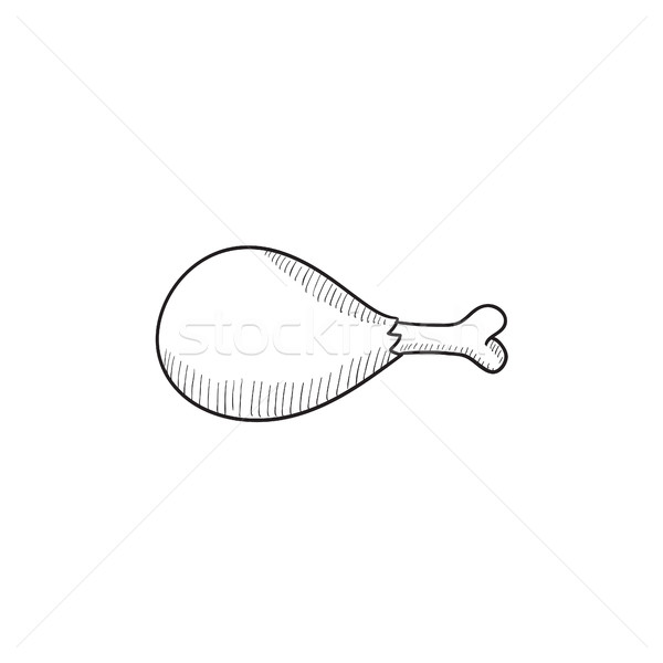 600x600 Chicken Leg Sketch Icon. Vector Illustration Andrei Krauchuk