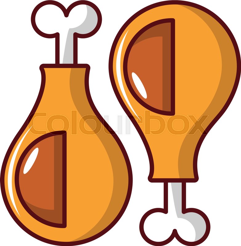 783x800 Chicken Legs Icon. Cartoon Illustration Of Chicken Legs Vector