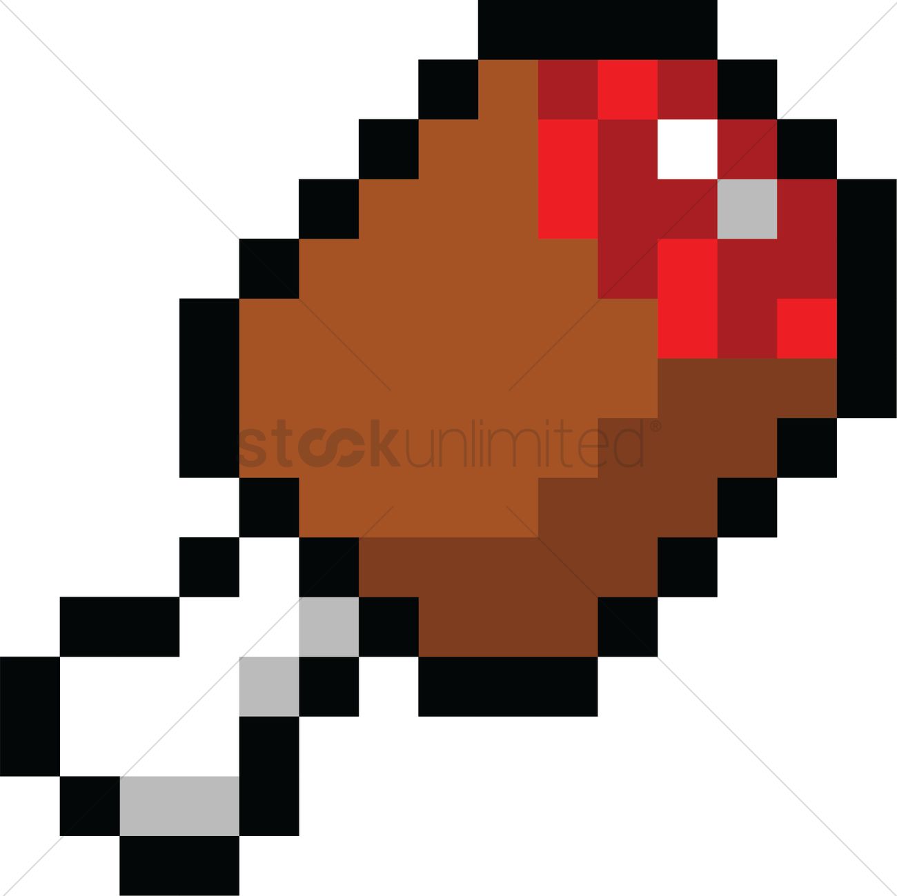 1300x1299 Pixel Art Gaming Chicken Drumstick Vector Image