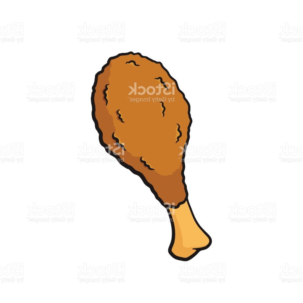 1024x1024 Cartoon With Contour Of Deepfried Chicken Leg Vector