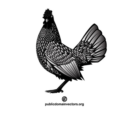 500x500 Chicken Vector Clip Art Monochrome Public Domain Vectors