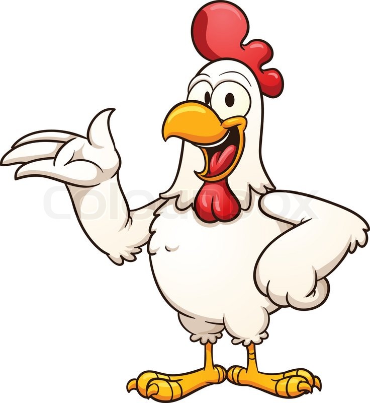 736x800 Cartoon White Chicken. Vector Clip Art Illustration With Simple