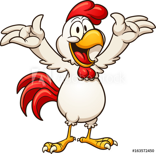 500x496 Happy Cartoon Chicken. Vector Clip Art Illustration With Simple
