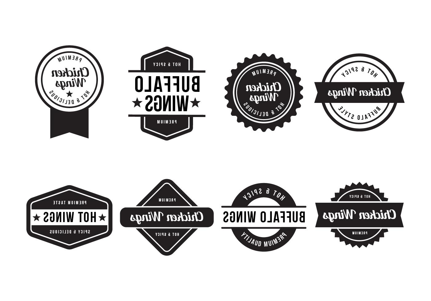 1400x980 Free Buffalo And Chicken Wings Badge Vector