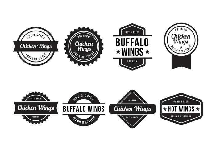 700x490 Buffalo And Chicken Wings Badge Vector