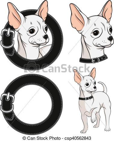 378x470 Color Illustrations With Chihuahua. Set Of Color Illustrations