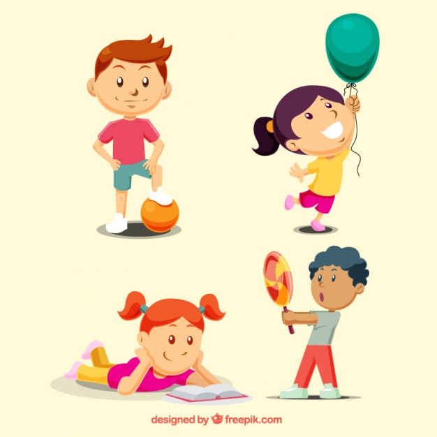 626x626 Children Playing Collection Vector Free Download