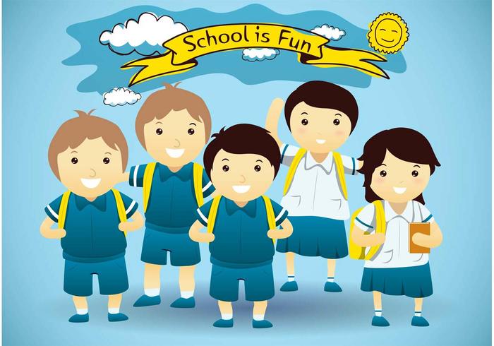700x490 Cute School Children Vector