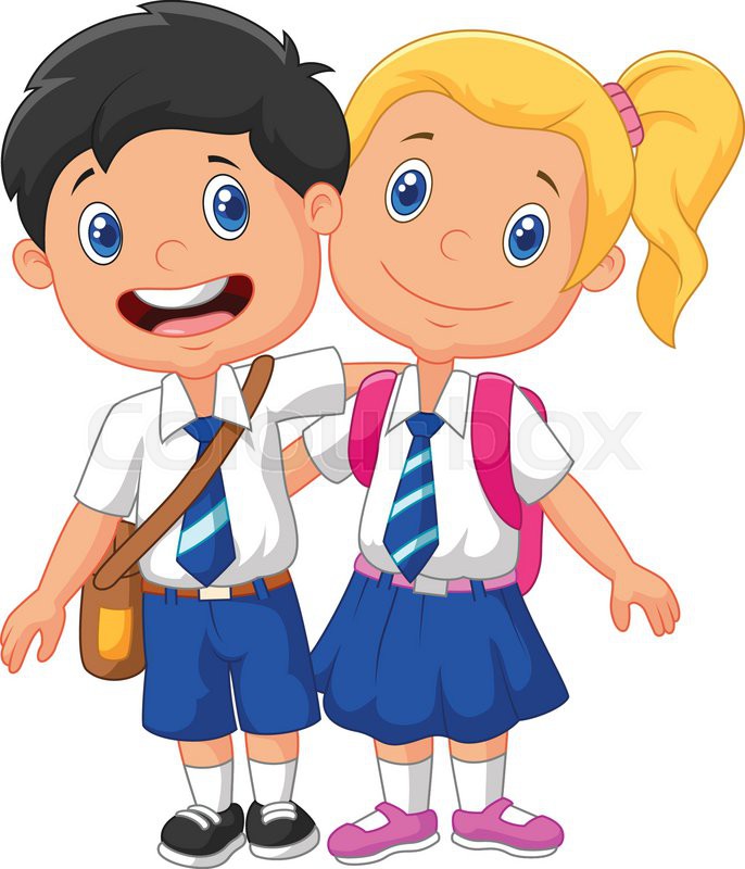 686x800 Vector Illustration Of Cartoon School Children Stock Vector