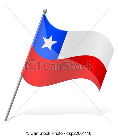 407x470 Flag Of Chile Vector Illustration Isolated On White Background.