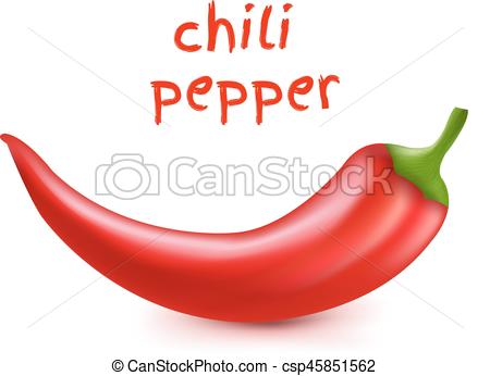 450x346 Chili Pepper With Gradient Mesh, Vector Illustration.