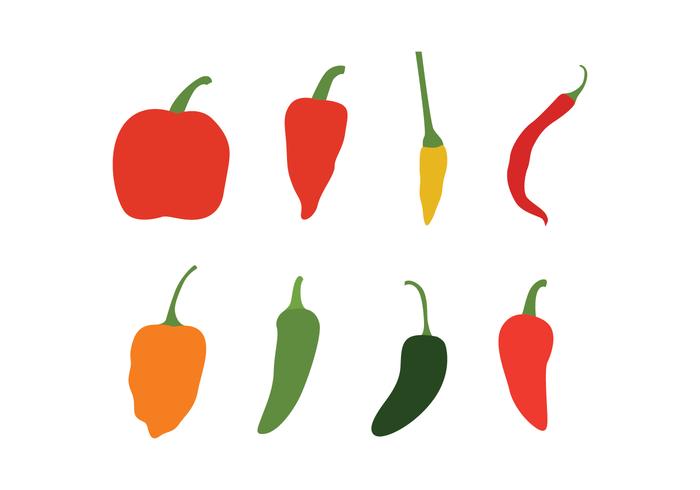 700x490 Different Chili Peppers Vector Pack