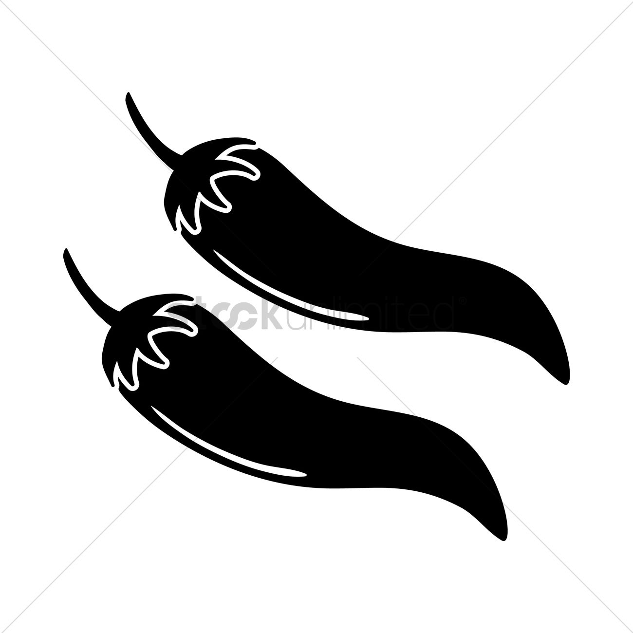 1300x1300 Silhouette Of Chili Pepper Vector Image